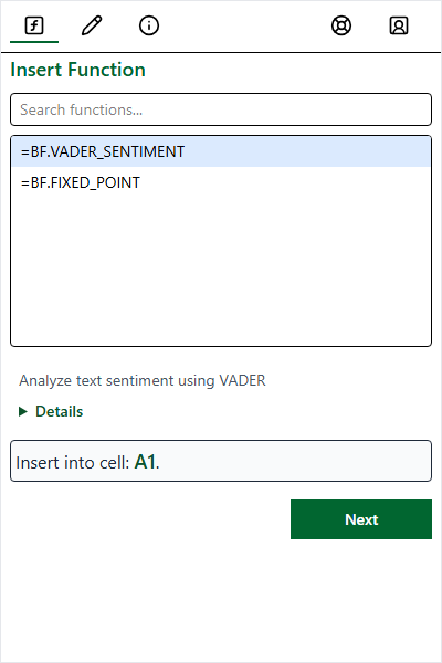 Function Selected